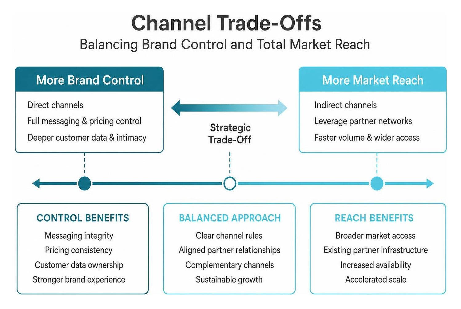 channel trade-offs balancing brand control against total market reach