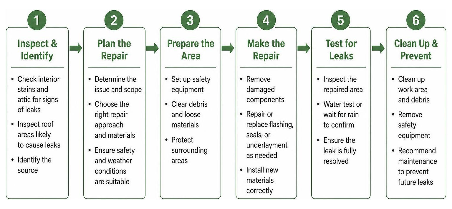 step by step roof leak repair process step by step roof leak repair process