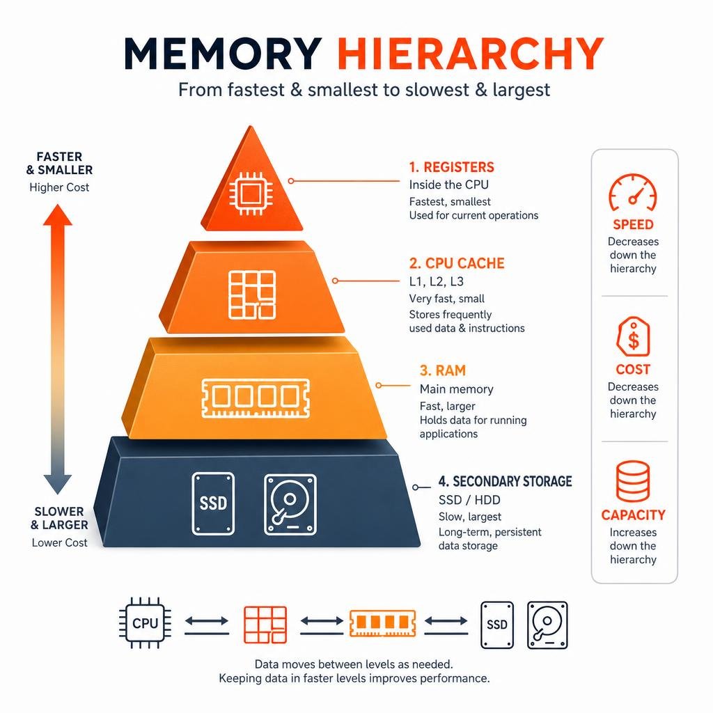 infographic explaining the memory hierarchy infographic