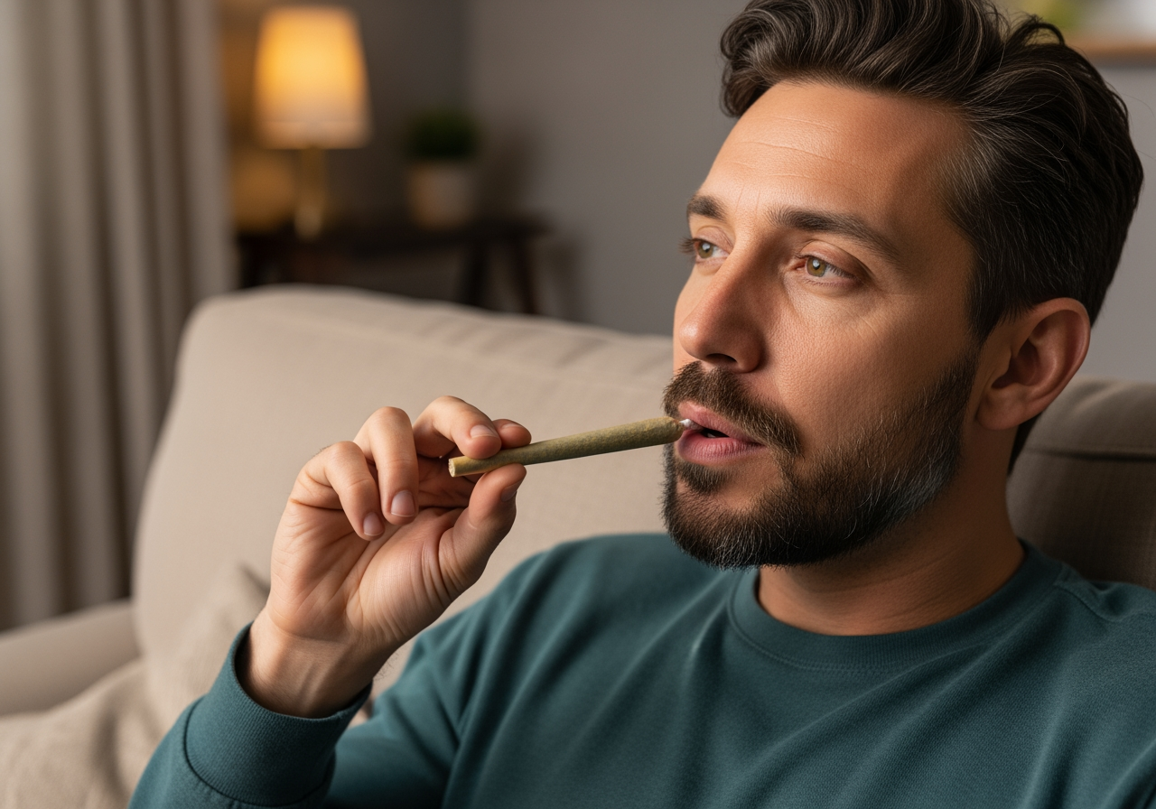 consumer enjoying a premium pre-roll - rythm remix infused pre rolls