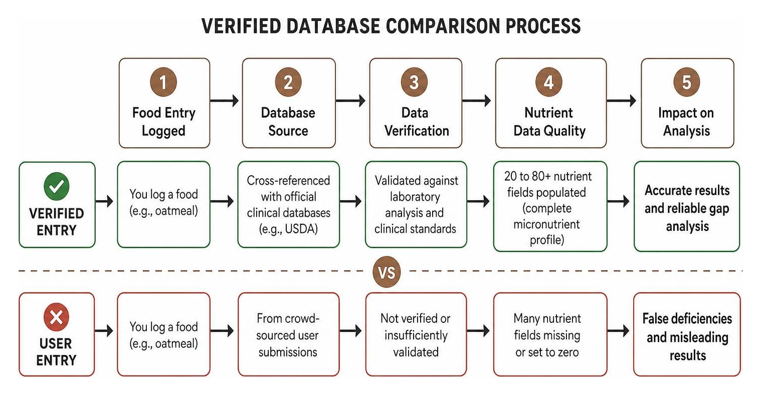 Verified database comparison process Verified database comparison process