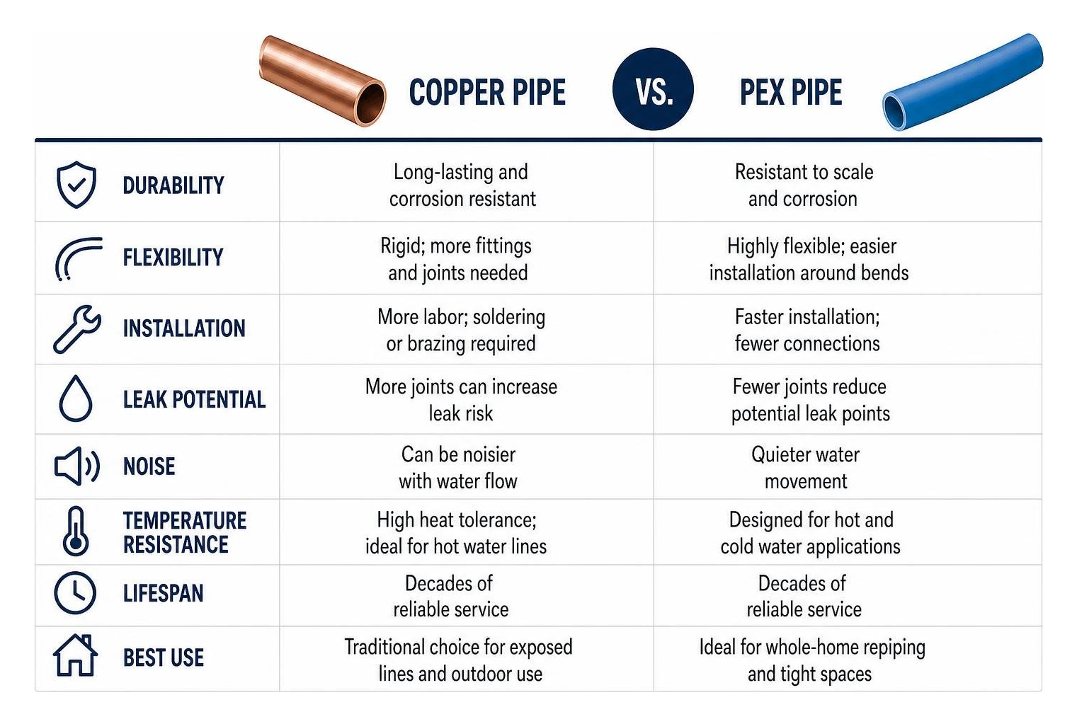 pipe replacement copper vs PEX piping comparison pipe replacement copper vs PEX piping comparison