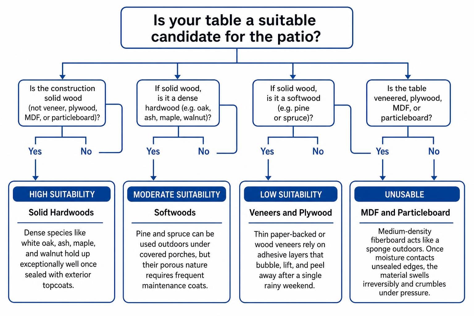 Indoor table outdoor conversion decision flowchart
