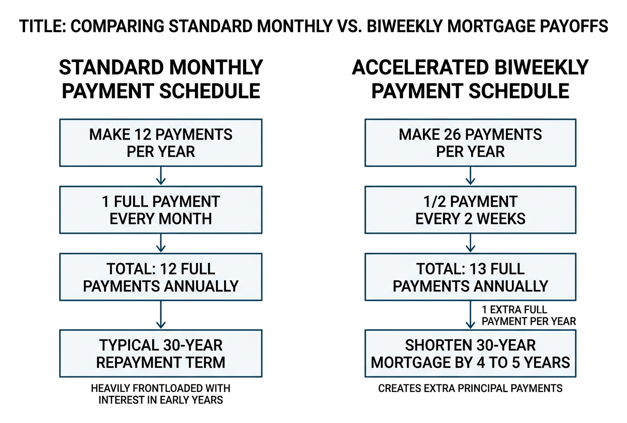 Comparing standard monthly vs accelerated biweekly mortgage payoffs Comparing standard monthly vs accelerated biweekly mortgage payoffs