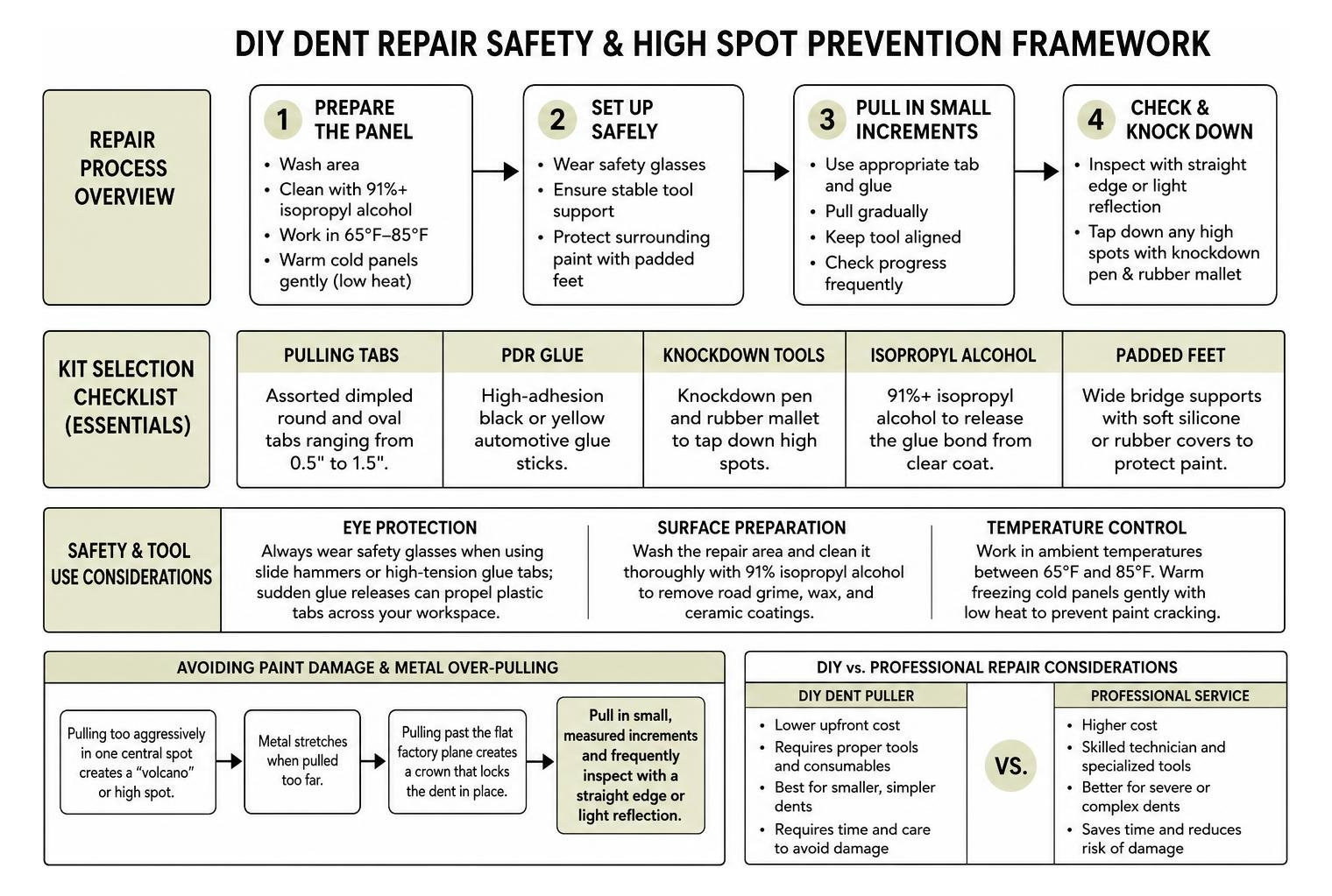 DIY dent repair safety and high spot prevention framework Diy Dent Repair Safety And High Spot Prevention Framework