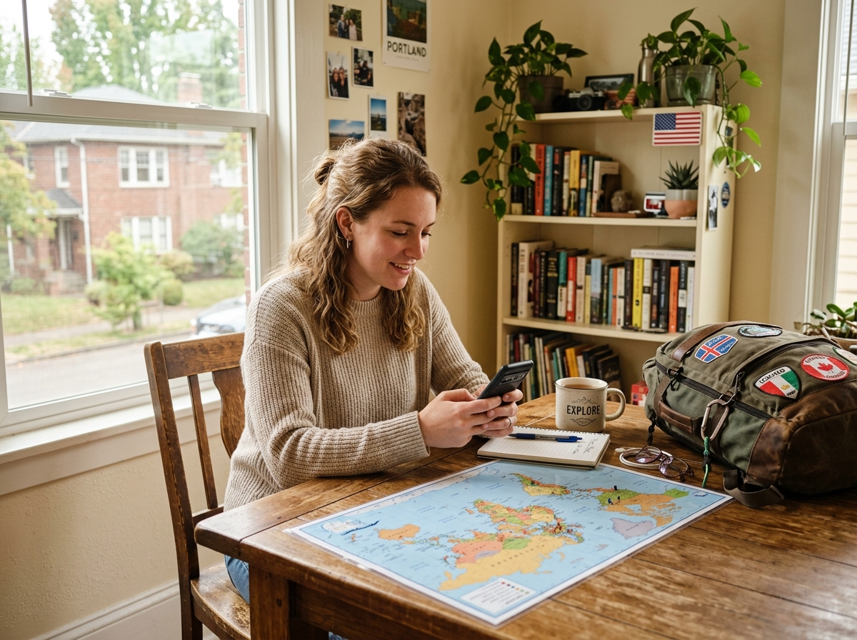 person browsing a travel forum on a smartphone - meet the solo travel community