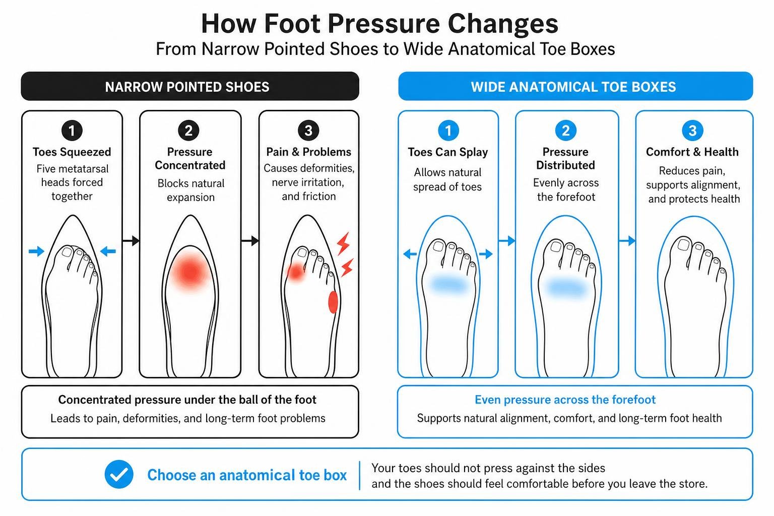 how foot pressure changes from narrow pointed shoes to wide anatomical toe boxes how foot pressure changes from narrow pointed shoes to wide anatomical toe boxes