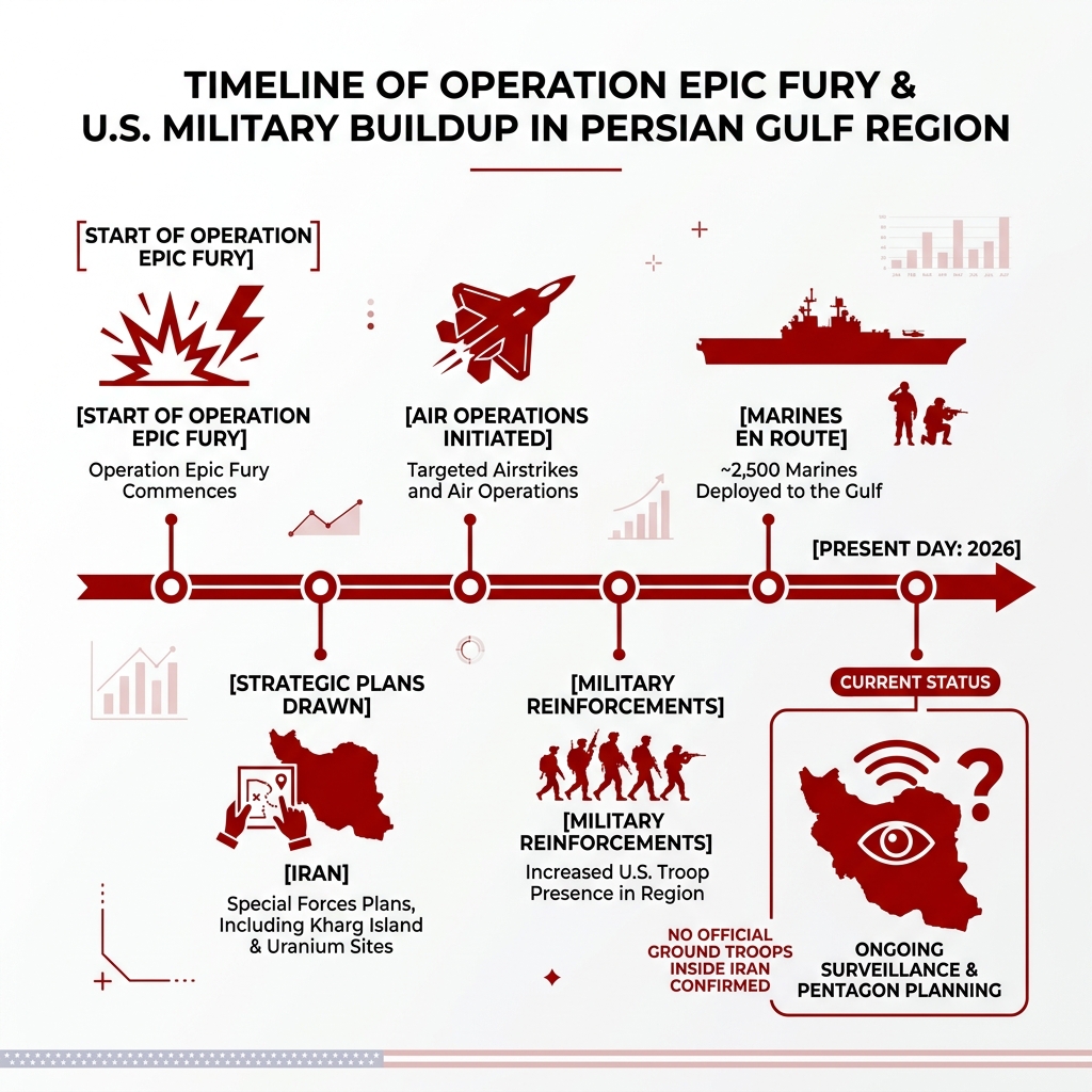 Timeline of Operation Epic Fury and US military buildup in the Persian Gulf region - Are Navy SEALs On The Ground In Iran