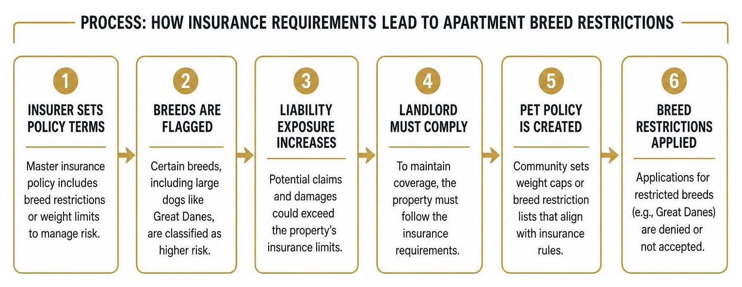 Process of how insurance requirements lead to apartment breed restrictions Process of how insurance requirements lead to apartment breed restrictions