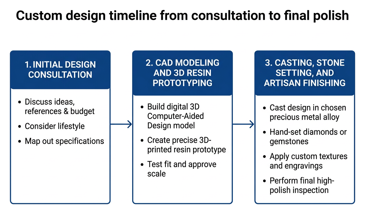 Custom design timeline from consultation to final polish Custom design timeline from consultation to final polish