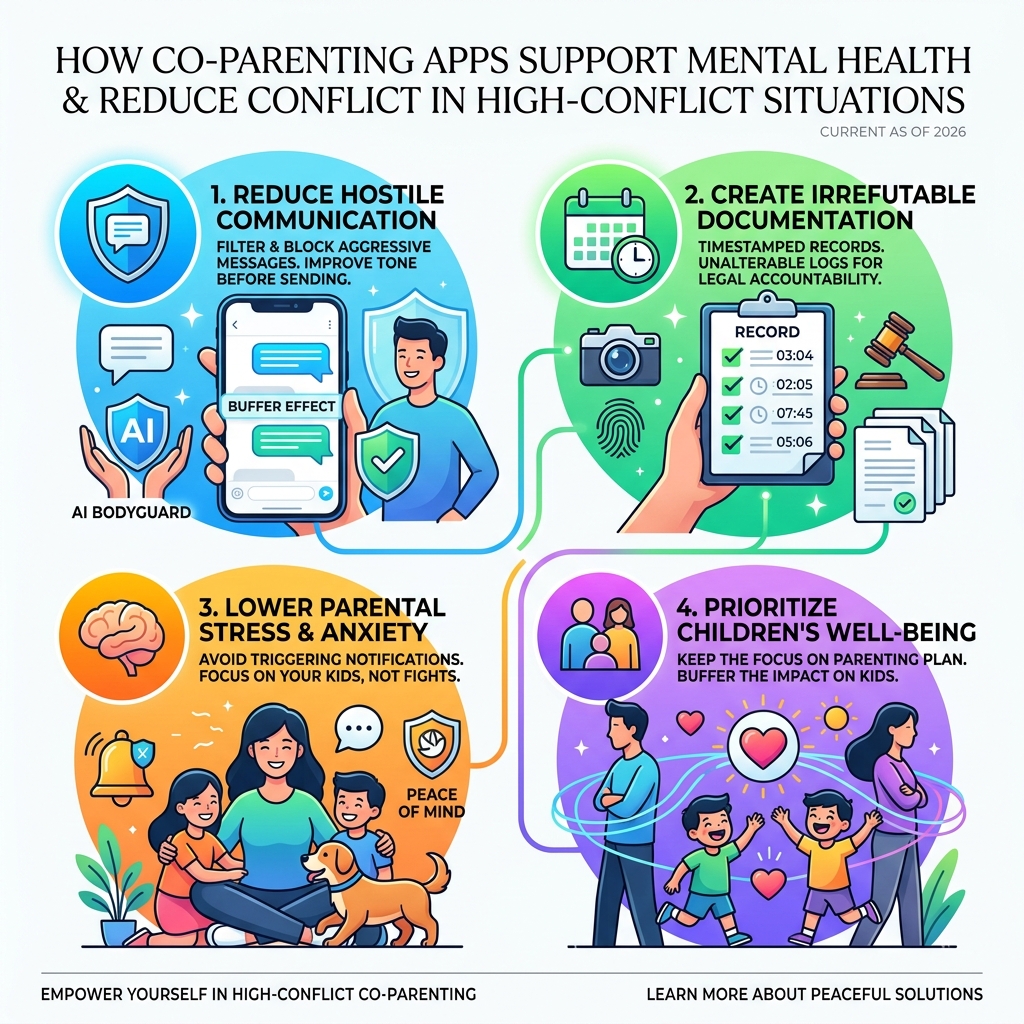 Benefits of co-parenting apps for mental health and conflict reduction in high-conflict situations - best co parenting app Benefits of co-parenting apps for mental health and conflict reduction in high-conflict situations - best co parenting app