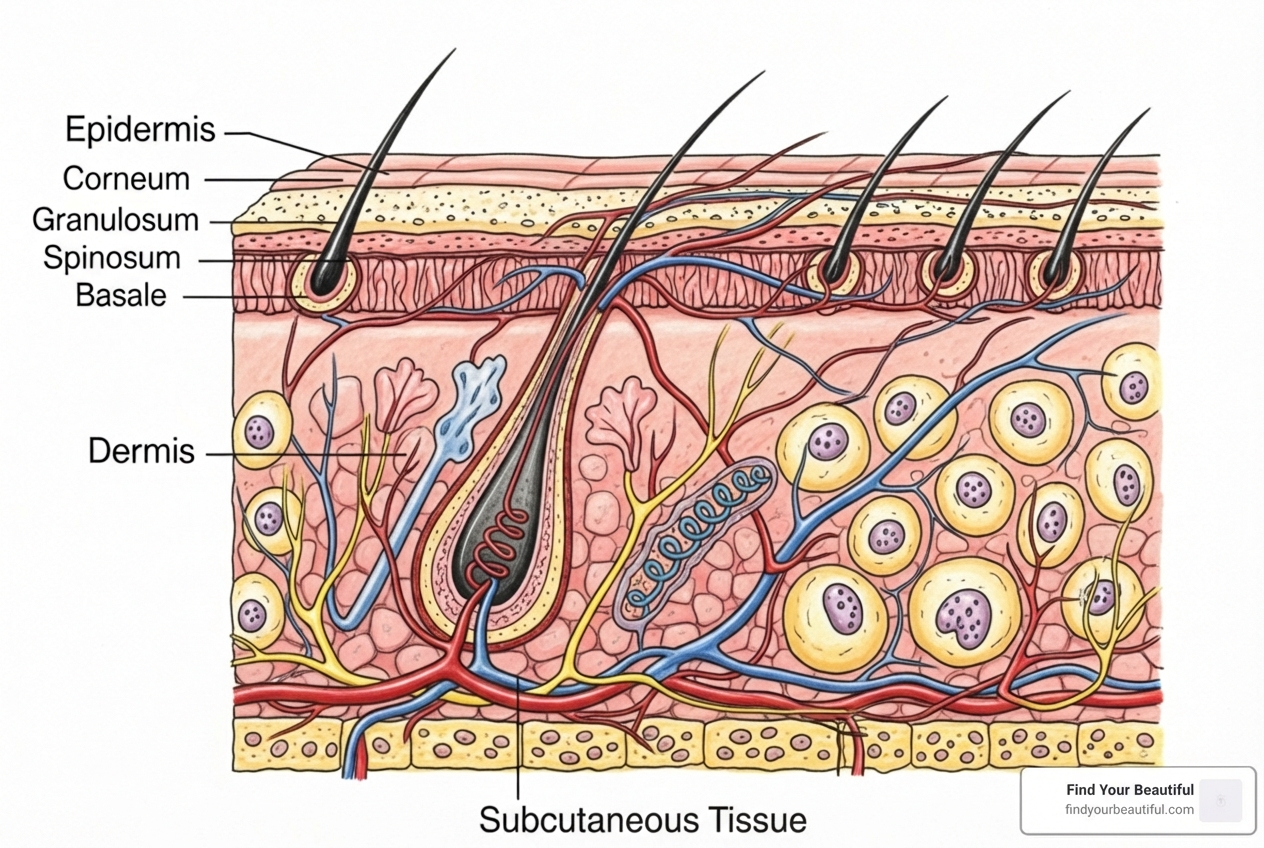 Diagram showing different skin treatment depths - Morpheus (RF Microneedling) - Local