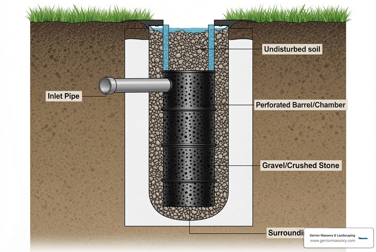 cross section of a dry well - dry well yard drainage