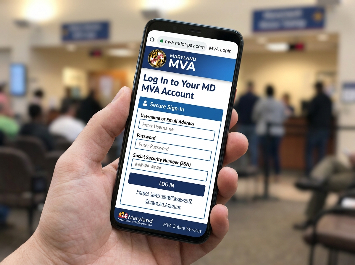 Fake MVA website login page designed to steal credentials - mva text scam
