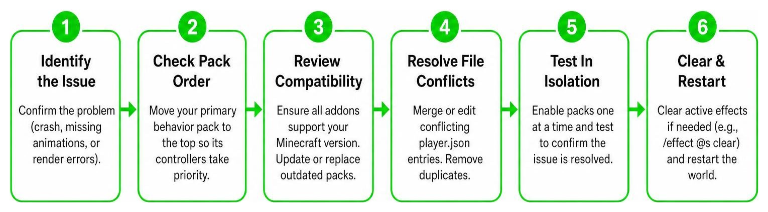 Step by step process to resolve addon conflicts