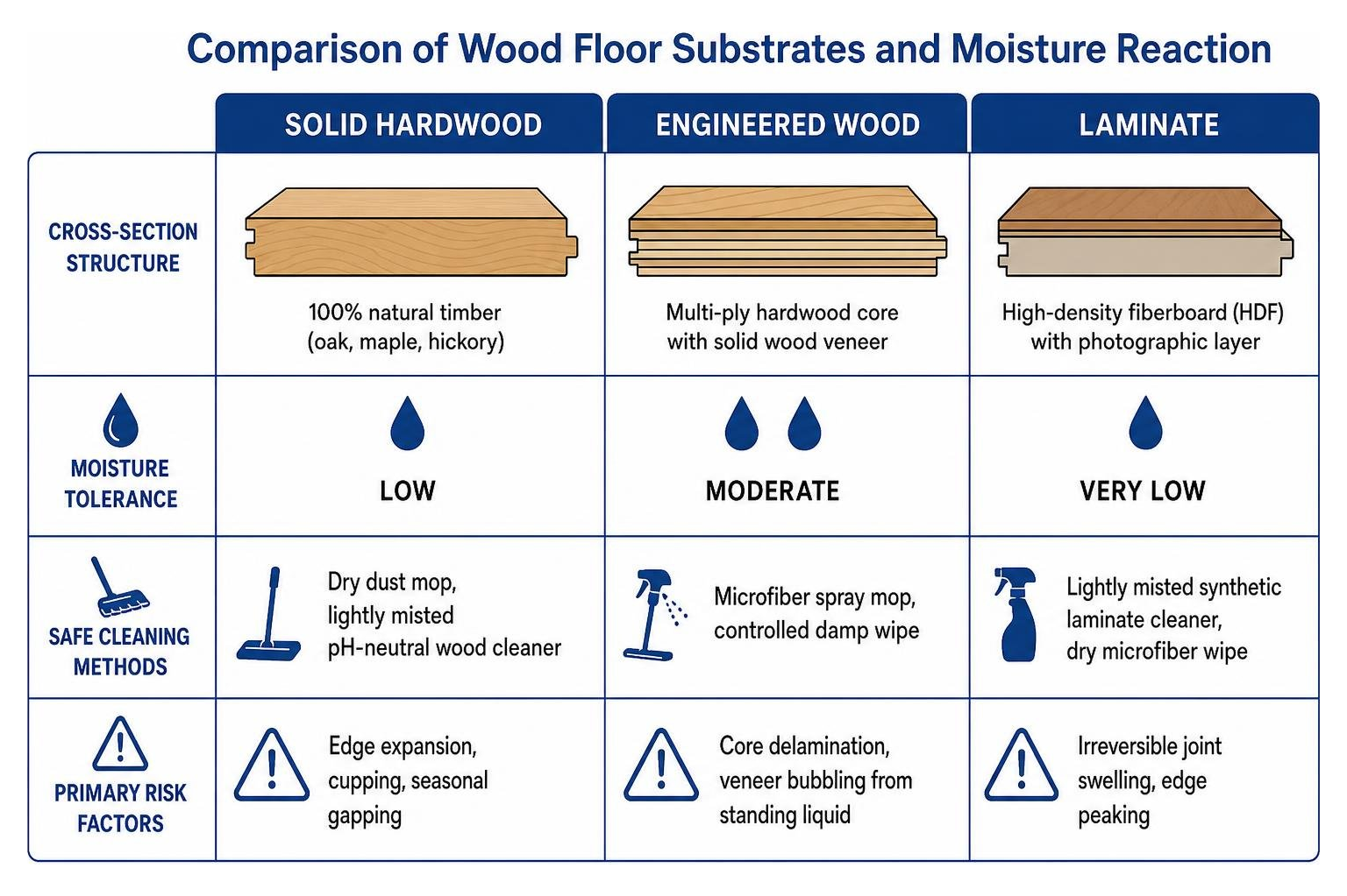 comparison of wood floor substrates and moisture reaction
