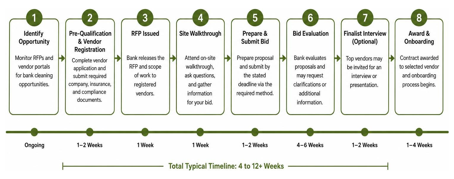 Timeline of the bank vendor registration and bidding process diagram Timeline of the bank vendor registration and bidding process diagram