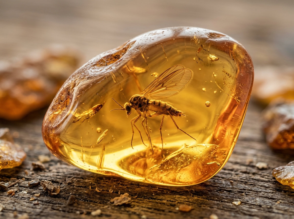 A stunning piece of transparent amber featuring a perfectly preserved prehistoric insect inclusion - amber meaning A stunning piece of transparent amber featuring a perfectly preserved prehistoric insect inclusion - amber meaning