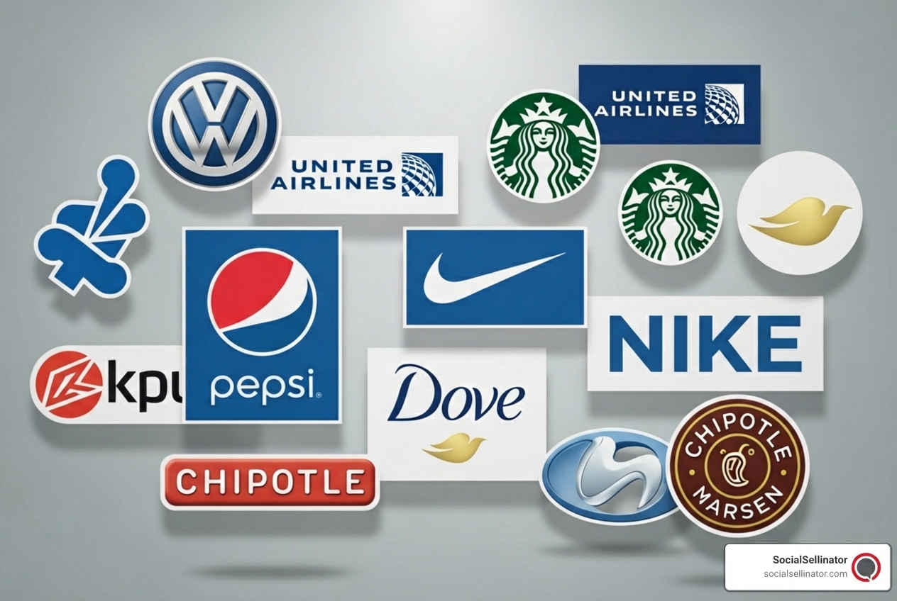 collage of brand logos that have faced public crises - social media crisis
