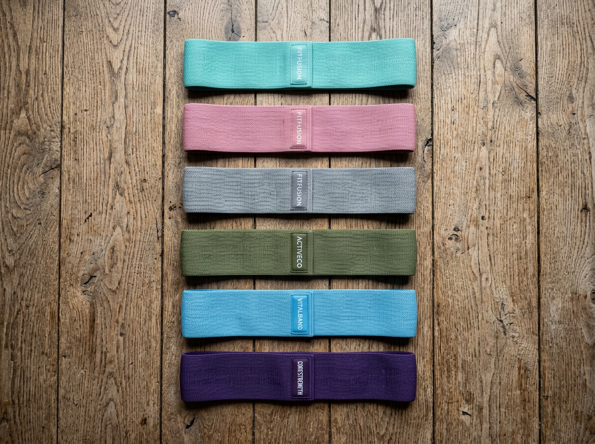 different colored resistance bands on a wooden floor - booty band exercises different colored resistance bands on a wooden floor - booty band exercises