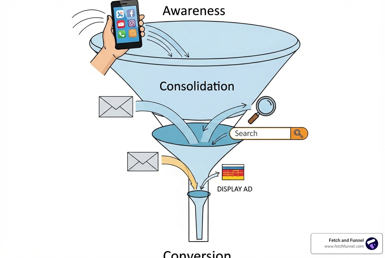 Marketing funnel with channels - Marketing analytics insights Marketing funnel with channels - Marketing analytics insights