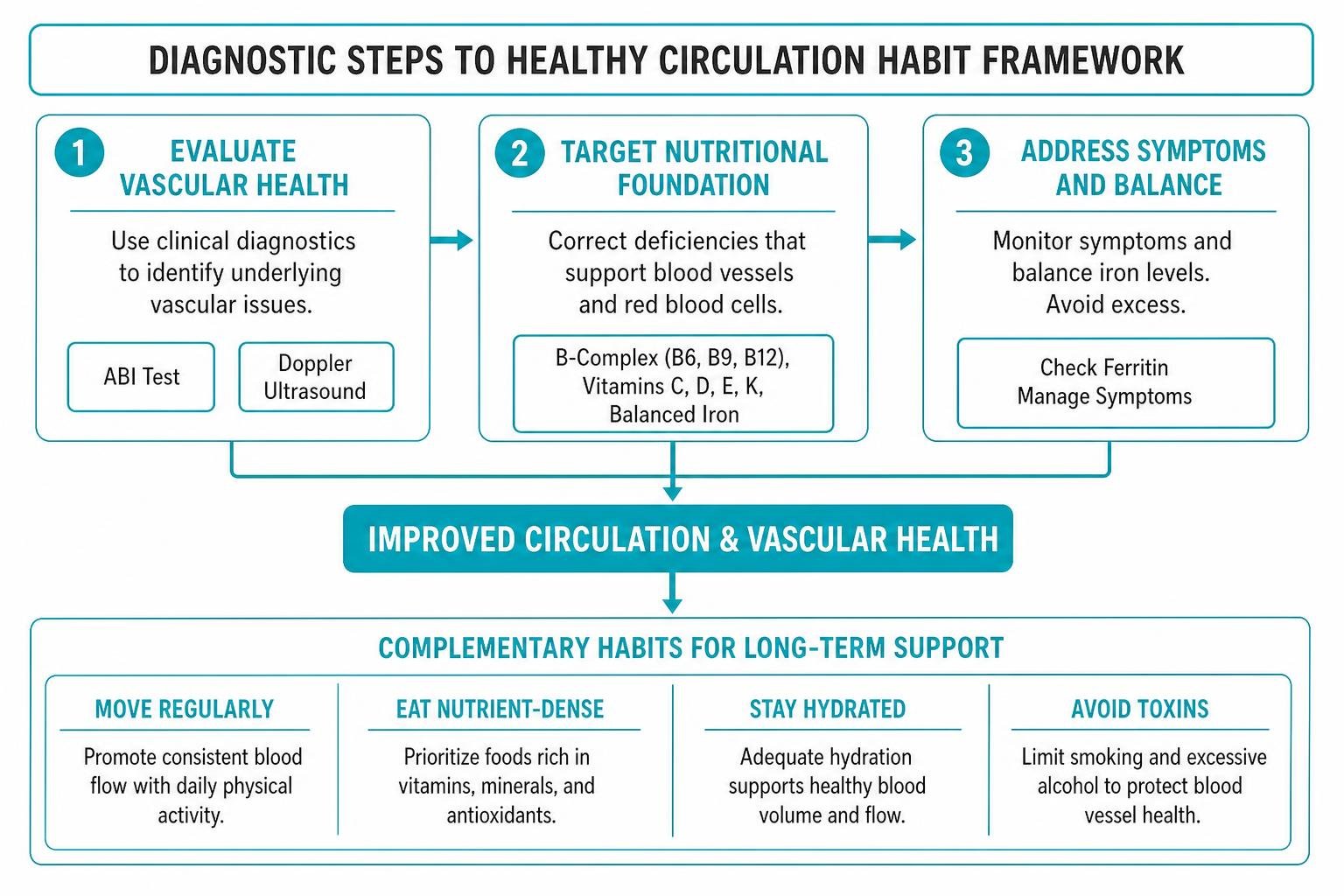 diagnostic steps to healthy circulation habit framework