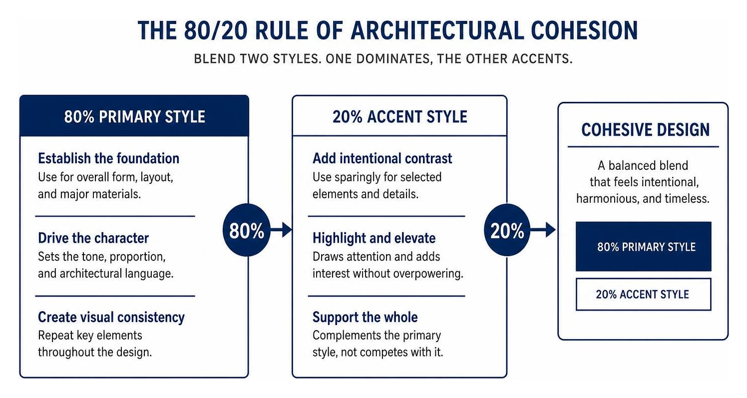 Diagram of the 80/20 rule for blending architectural styles