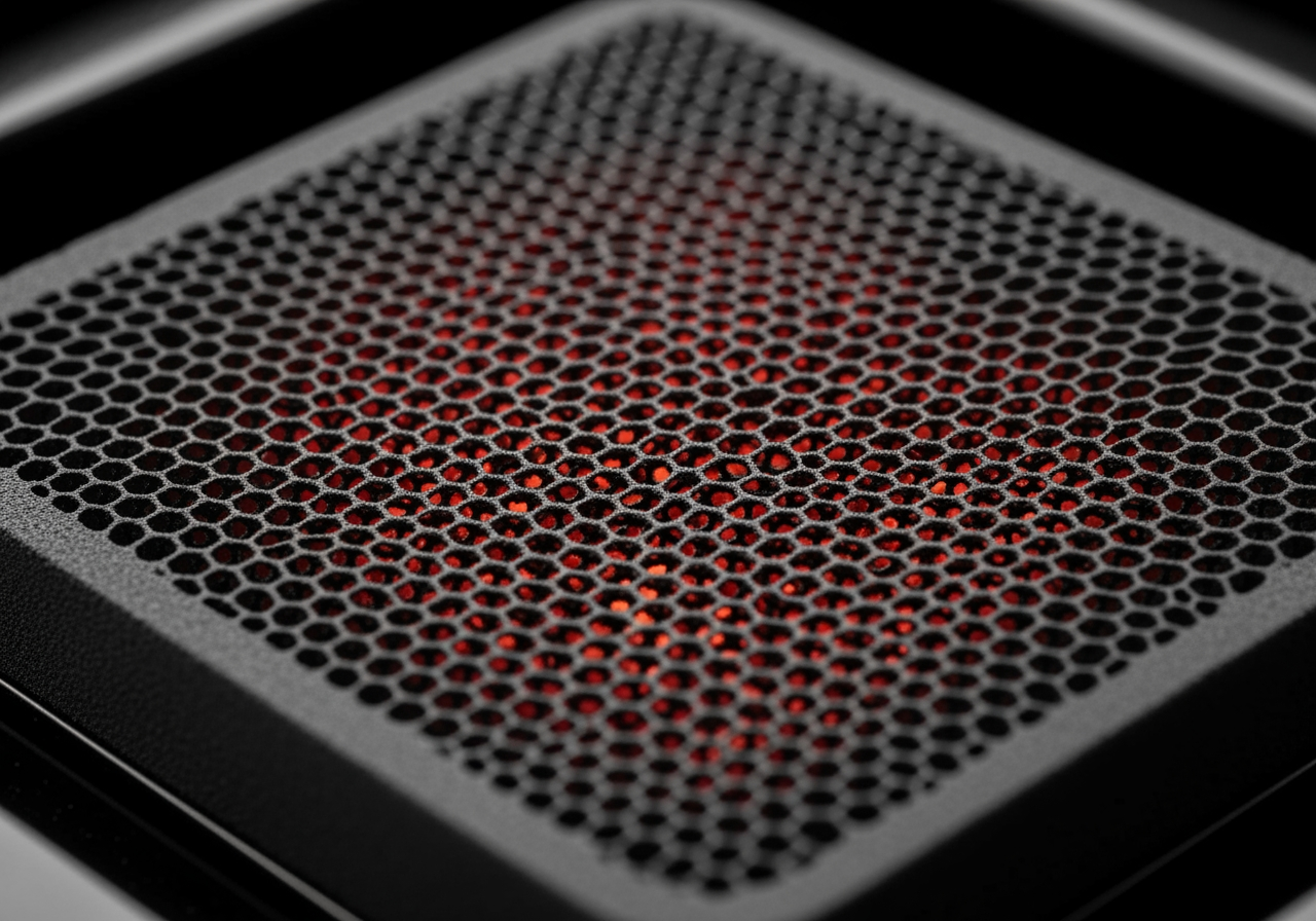 Close-up of an infrared burner's ceramic plate - Infrared burner cleaning