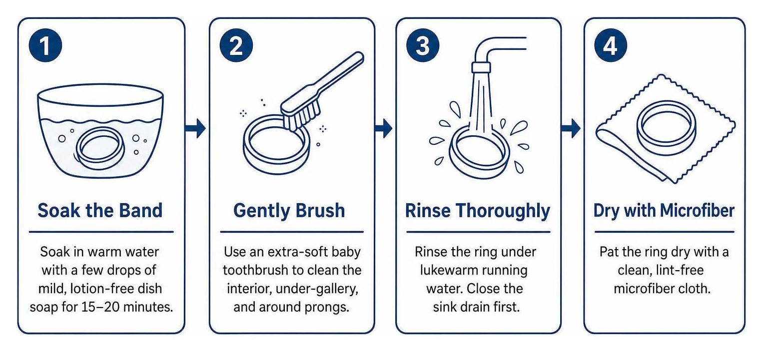 four-step ring cleaning process
