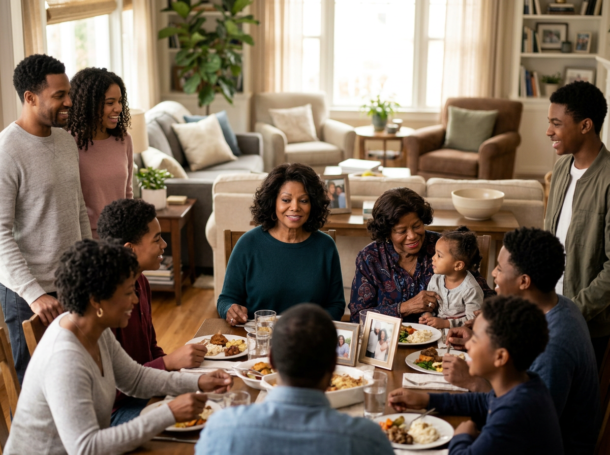 Rebbie Jackson at a family gathering