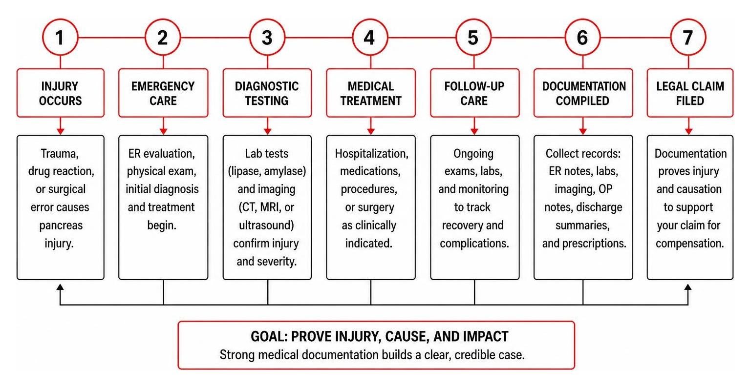 Step-by-step medical documentation timeline for pancreas injury claims Step-by-step medical documentation timeline for pancreas injury claims