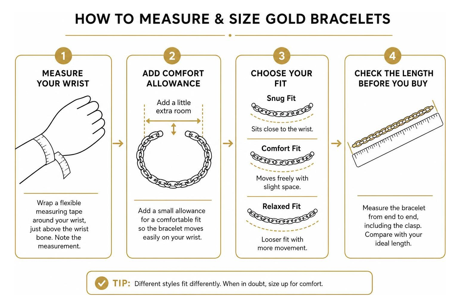 measuring and sizing gold bracelets measuring and sizing gold bracelets