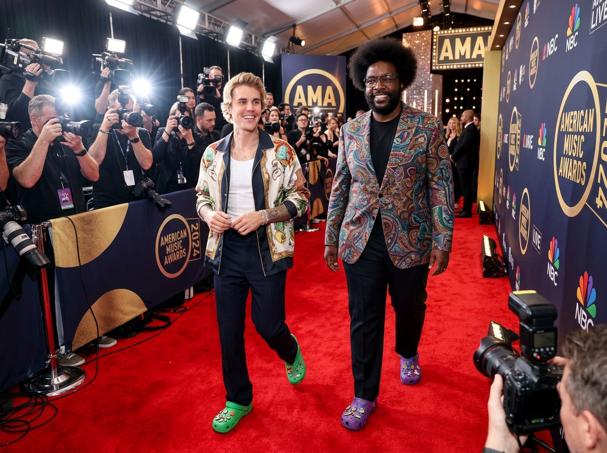 Celebrities like Justin Bieber and Questlove wearing Crocs on the red carpet - crocs Celebrities like Justin Bieber and Questlove wearing Crocs on the red carpet - crocs