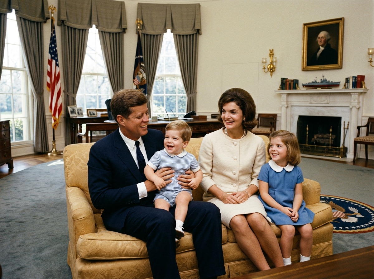 The Kennedy family at the White House during the early 1960s - jfk jr