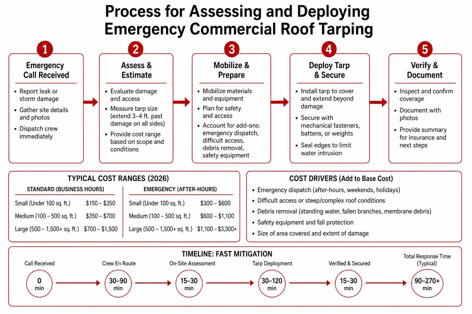 Process for assessing and deploying emergency commercial roof tarping Process for assessing and deploying emergency commercial roof tarping
