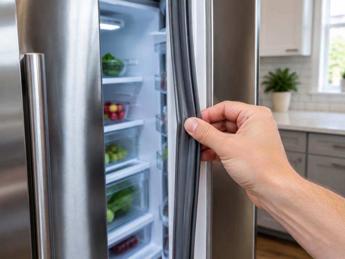high-end refrigerator door seal inspection