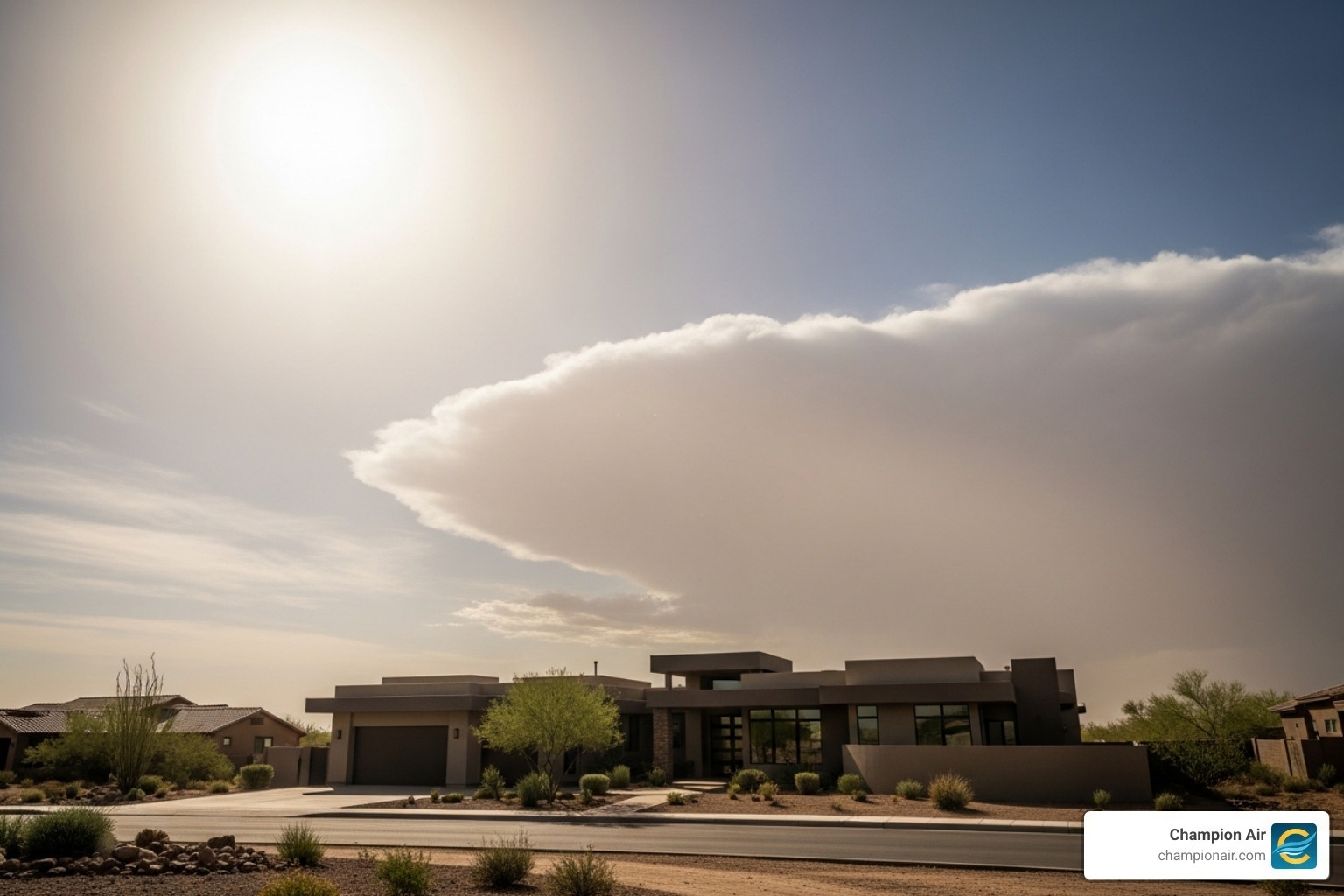 Infographic showing factors that make Phoenix home additions challenging: extreme heat over 110°F creating higher cooling demand, intense sun exposure increasing solar heat gain, monsoon season bringing unexpected humidity, dust storms requiring better filtration, and the importance of proper load calculations to size systems correctly - home addition hvac affordable in phoenix, az Infographic showing factors that make Phoenix home additions challenging: extreme heat over 110°F creating higher cooling demand, intense sun exposure increasing solar heat gain, monsoon season bringing unexpected humidity, dust storms requiring better filtration, and the importance of proper load calculations to size systems correctly - home addition hvac affordable in phoenix, az