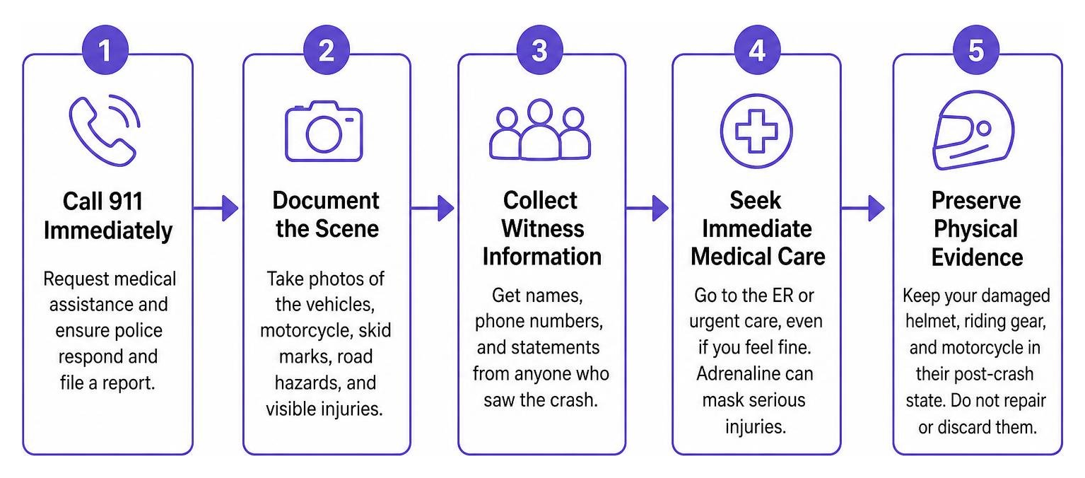 Step-by-step process of filing a motorcycle accident claim in California