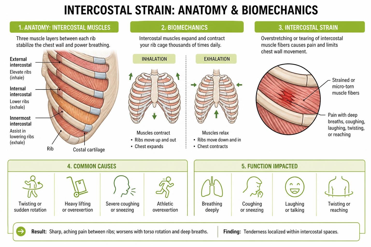 Intercostal strain anatomy and biomechanics