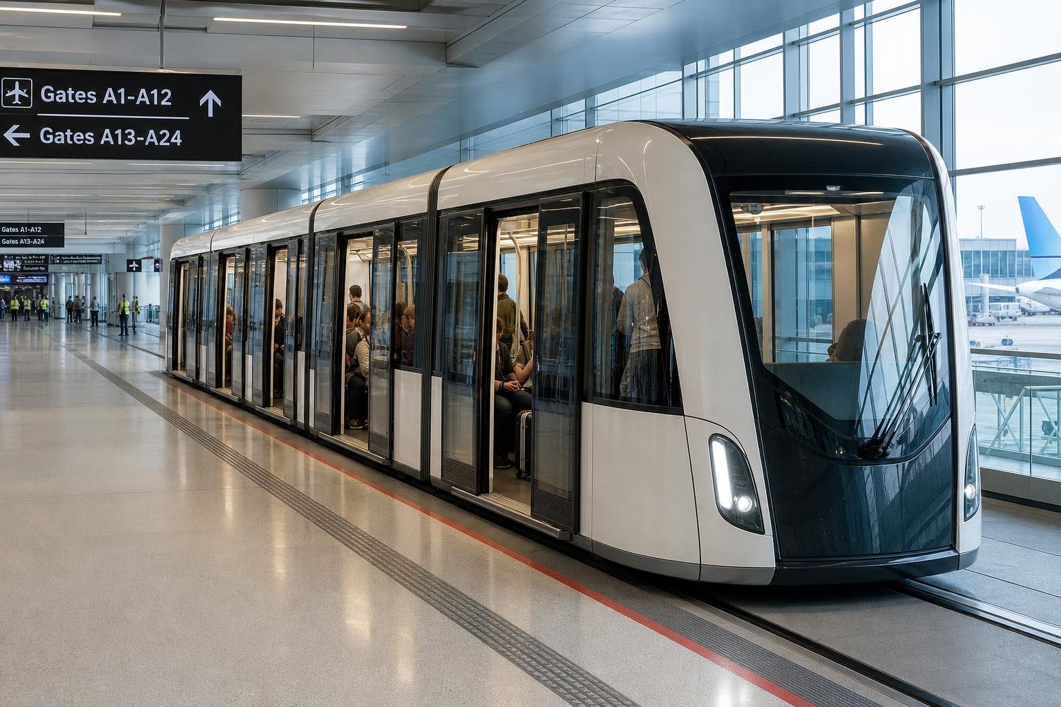 airport tram connecting terminal gates