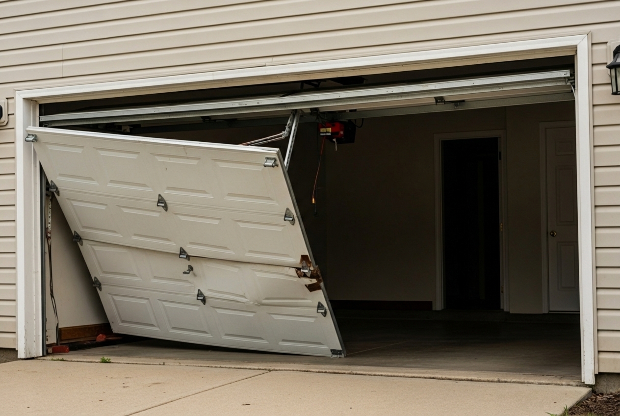 broken garage door - broken garage door same day repair in phelan ca