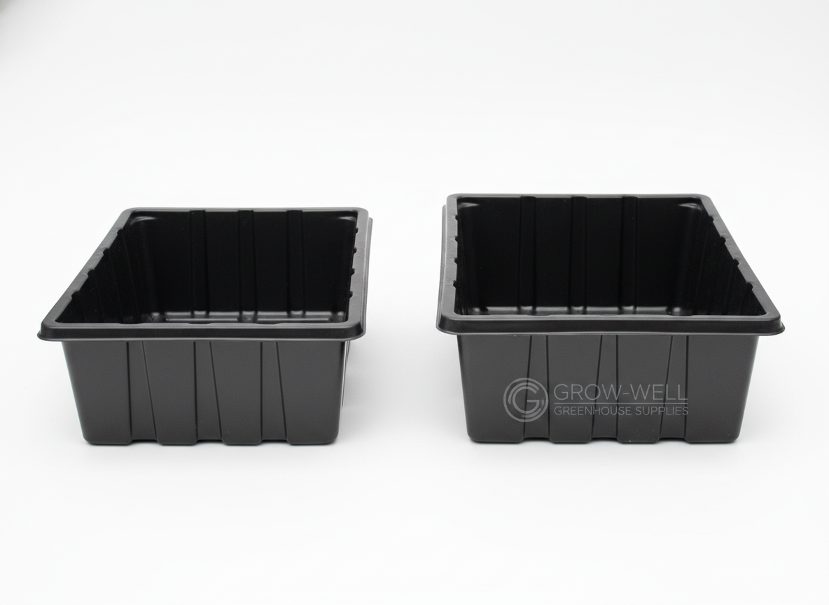 Comparison of 1.25-inch shallow tray versus 2.5-inch deep tray height - shallow 1020 trays Comparison of 1.25-inch shallow tray versus 2.5-inch deep tray height - shallow 1020 trays