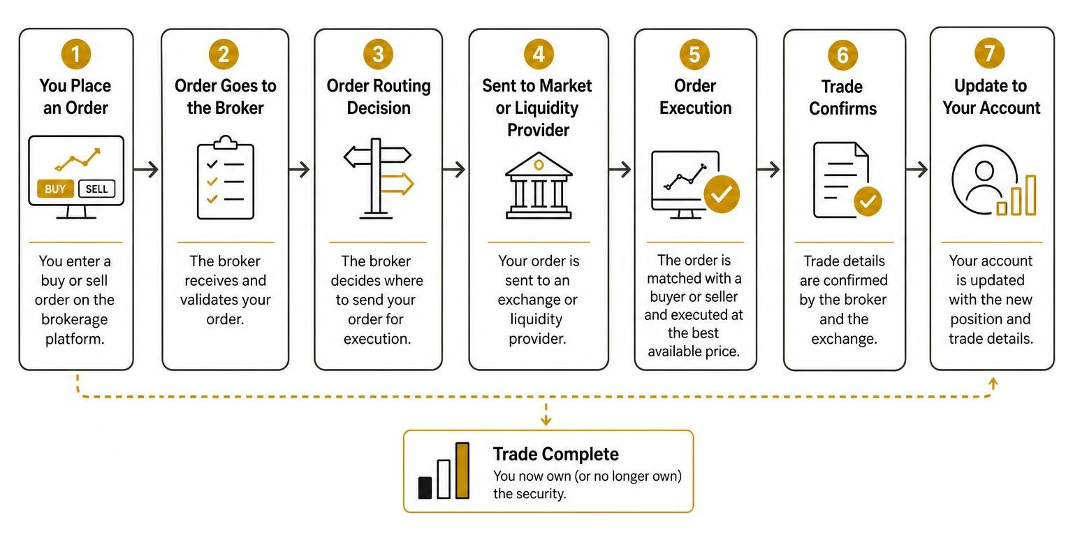 how online brokerages execute trades diagram
