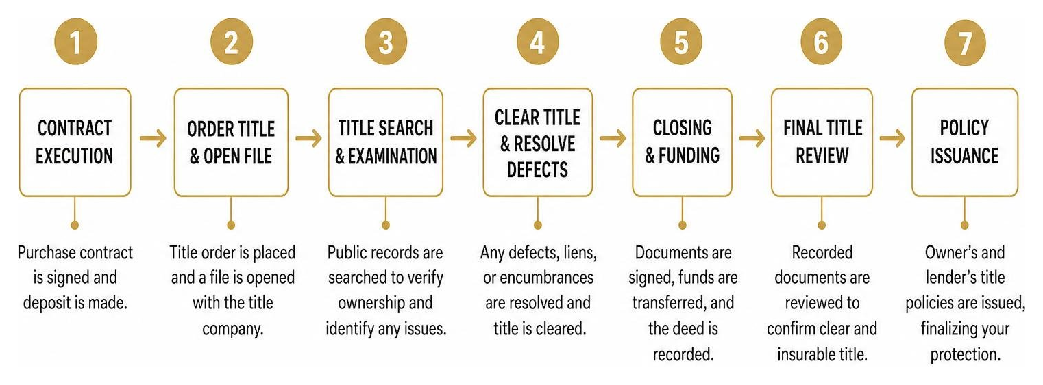 Orlando title insurance process flow from contract execution to final policy issuance Orlando title insurance process flow from contract execution to final policy issuance