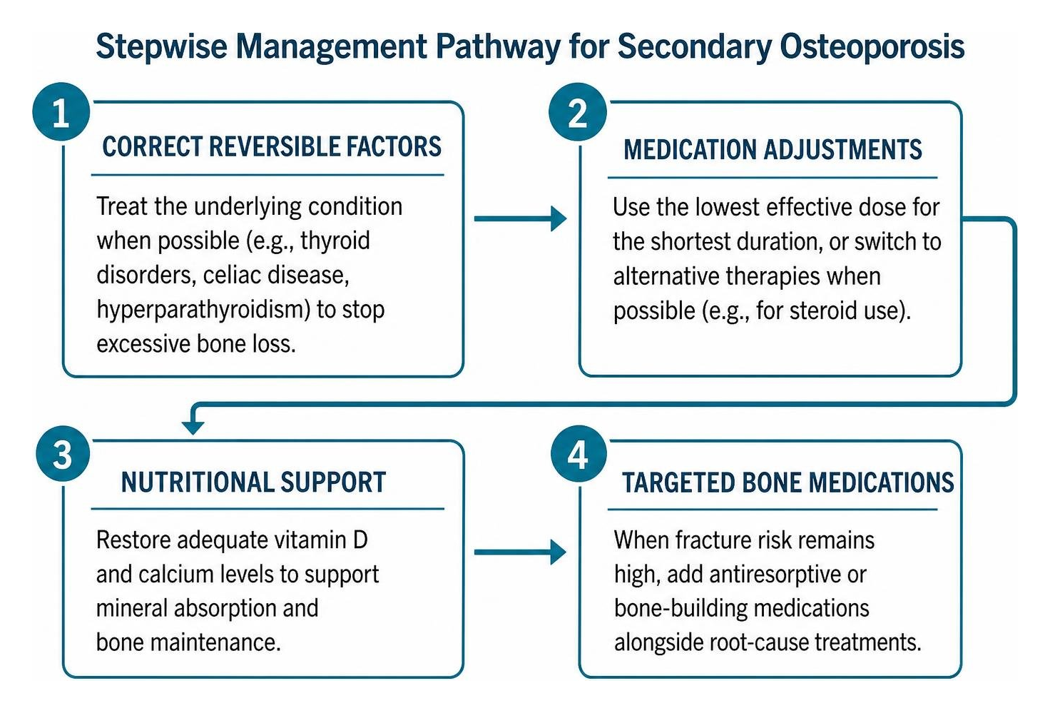 stepwise management pathway for secondary osteoporosis