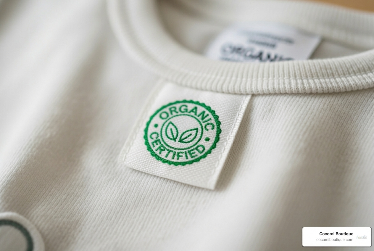 GOTS and OEKO-TEX certification logos - Organic baby essentials