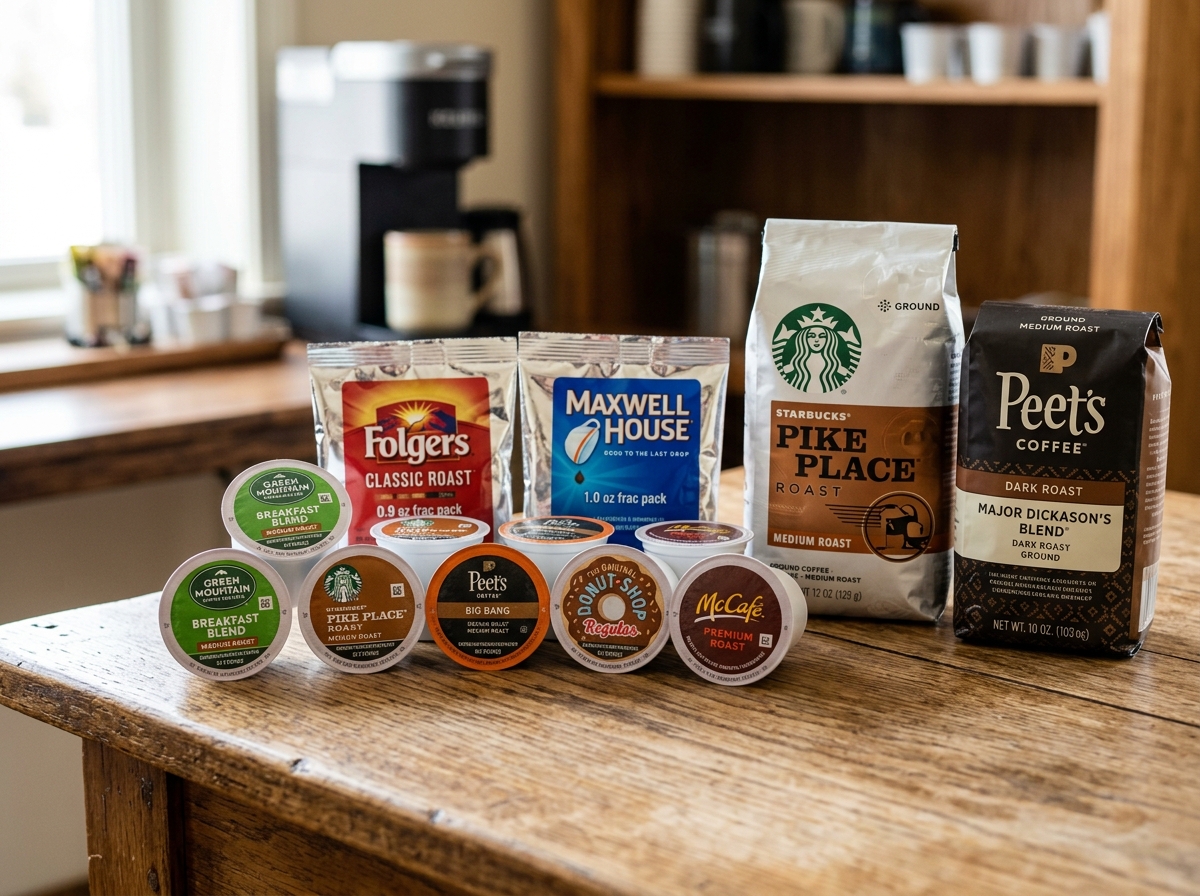 Various coffee formats including pods, ground bags, and fraction packs - Office coffee supplies Various coffee formats including pods, ground bags, and fraction packs - Office coffee supplies