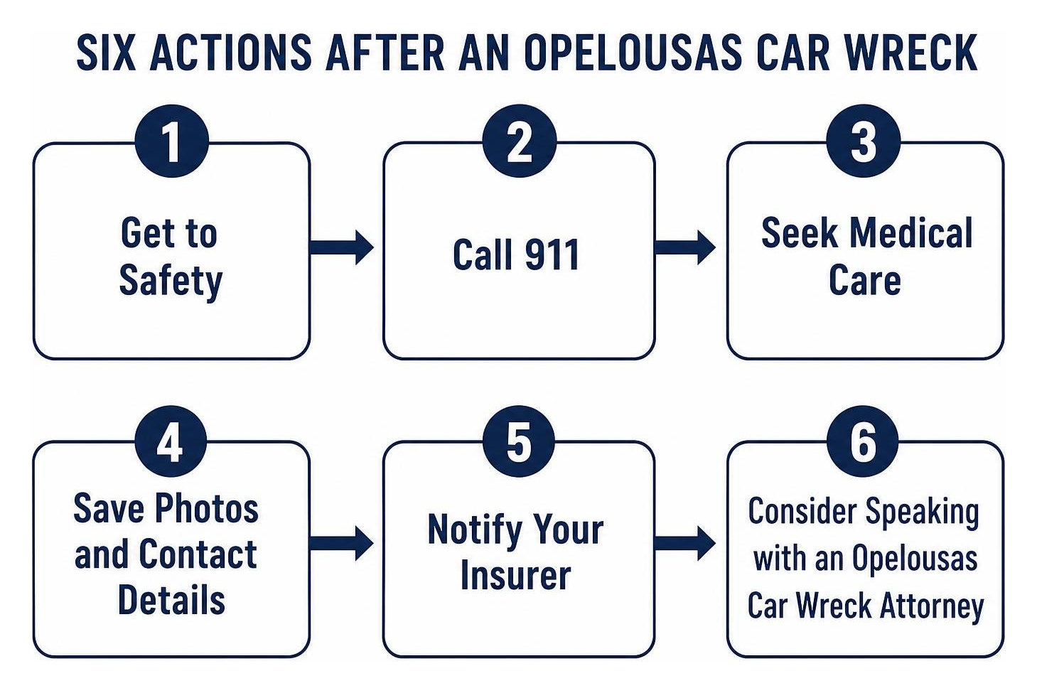 Infographic: six actions after an Opelousas car wreck Infographic: six actions after an Opelousas car wreck