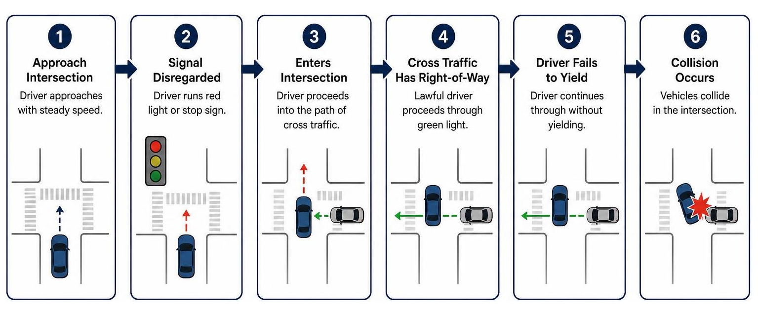 Sequence of driver actions leading to an intersection collision Sequence of driver actions leading to an intersection collision