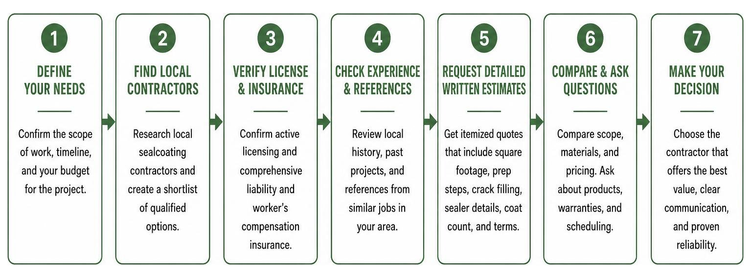 Step-by-step contractor vetting process diagram Step-by-step contractor vetting process diagram